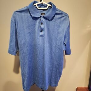 Nike Tiger Woods Collection Mens Blue Fit Dry Golf Polo Shirt Medium Stripe TW